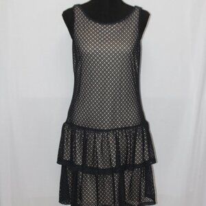 Jessica Simpson Navy Lace Dress w/Beige Lining